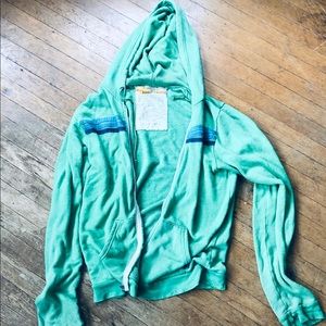 Green striped Aviator Nation hoodie